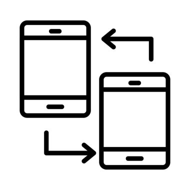 Veri aktarım ince çizgi simgesi