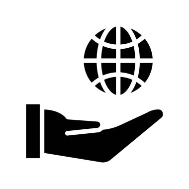 güvenli glif düz vektör simgesi