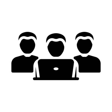 takım glyph düz vektör simgesi