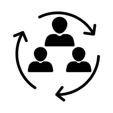 takım glyph düz vektör simgesi