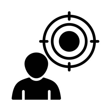 odak glyph düz vektör simgesi