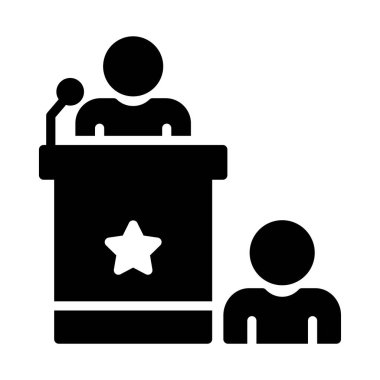 konuşma glyph düz vektör simgesi