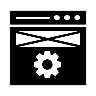 internet glyph düz vektör simgesi