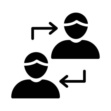 Kullanıcı glif düz vektör simgesi