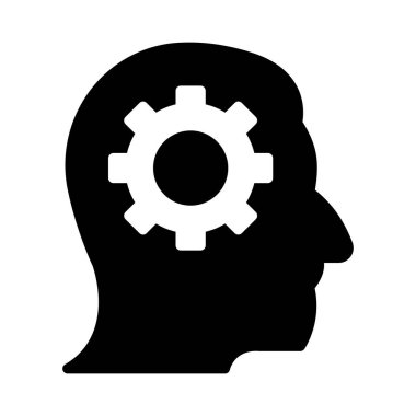 zihin glif düz vektör simge