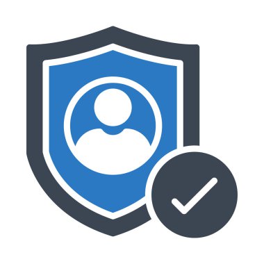 koruma glif simge renk vektör