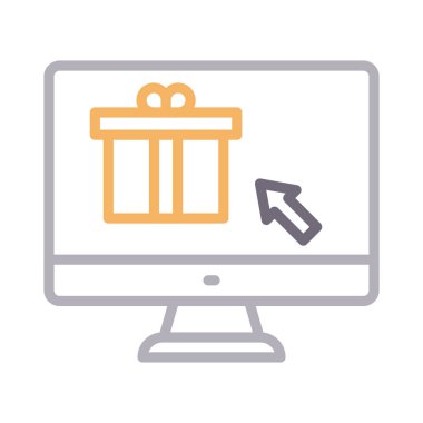 hediye rengi çizgi vektör simge