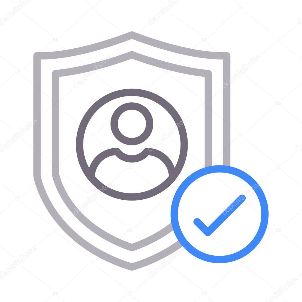 protection colour line vector icon