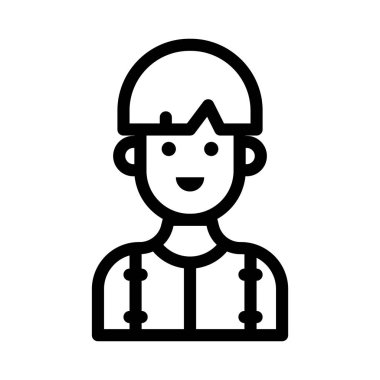 boy ince çizgi vektör simgesi