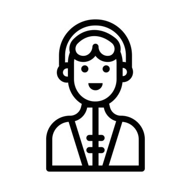 ince hat kız simge vektör