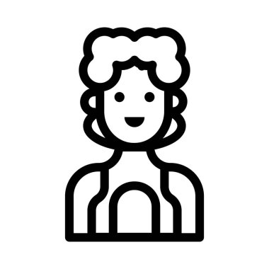 kadın ince çizgi vektör simgesi