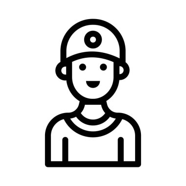 boy ince çizgi vektör simgesi