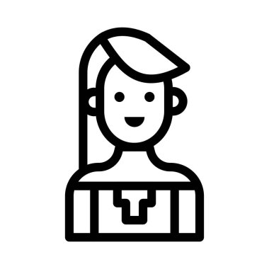 ince hat kız simge vektör