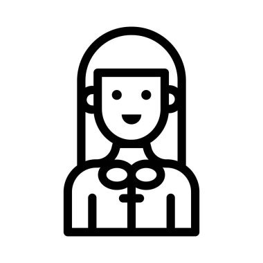 ince hat kız simge vektör