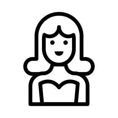 kadın ince çizgi vektör simgesi