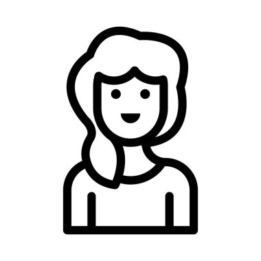 kadın ince çizgi vektör simgesi