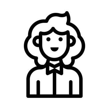 kadın ince çizgi vektör simgesi