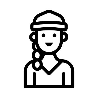 Kadın ince satırı simgesi