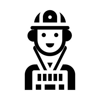 mühendis glyph düz vektör simgesi