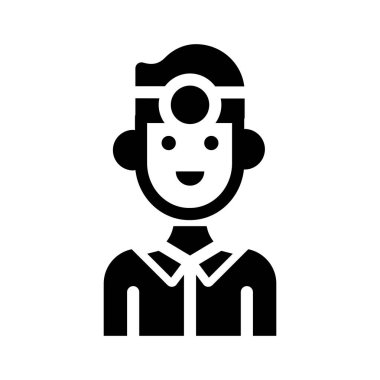 erkek glyph düz vektör simgesi