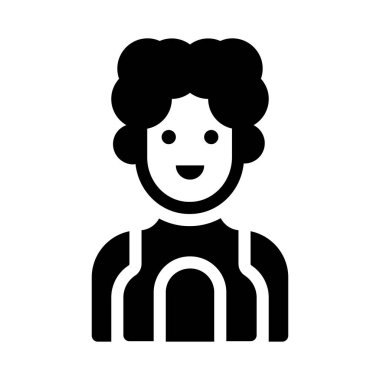 kadın glyph düz vektör simgesi