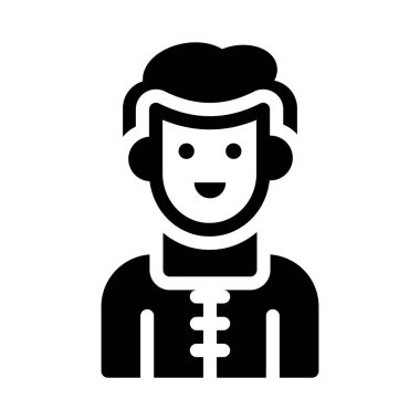 avatar glyph düz vektör simgesi