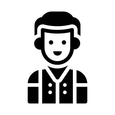 erkek glyph düz vektör simgesi