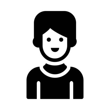 erkek glyph düz vektör simgesi