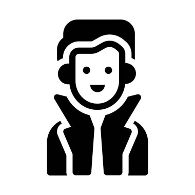 adam glyph düz vektör simgesi