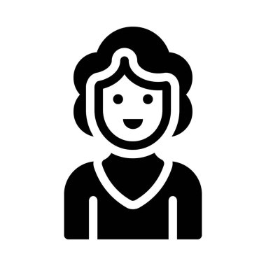 avatar glyph düz vektör simgesi