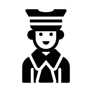 erkek glyph düz vektör simgesi