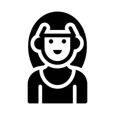 avatar glyph düz vektör simgesi