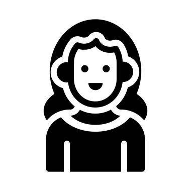 avatar glyph düz vektör simgesi