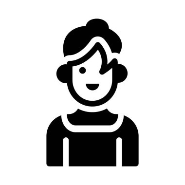 avatar glyph düz vektör simgesi