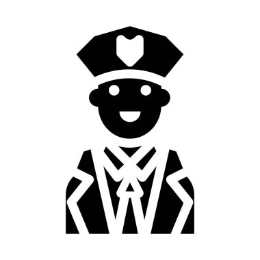 polis glyph düz vektör simgesi