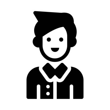 avatar glyph düz vektör simgesi