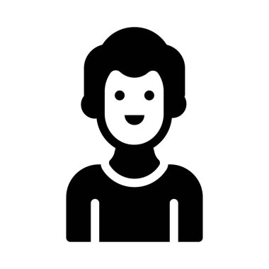 erkek glyph düz vektör simgesi