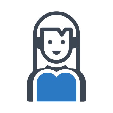 avatar glyph renk vektör simgesi