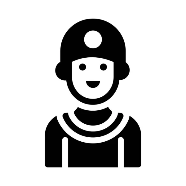 Boy Glyph Flat Vector Icon — Stock Vector