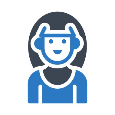 avatar glyph renk vektör simgesi