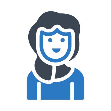 kadın glif renk vektör simgesi