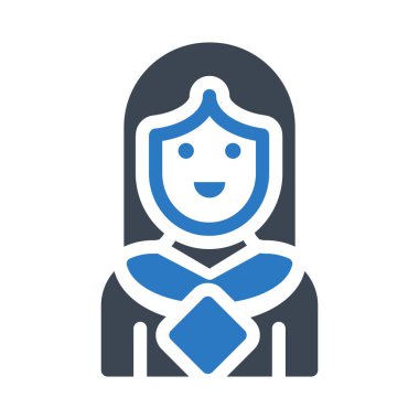 kadın glif renk vektör simgesi