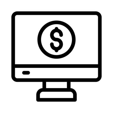 Doları ince çizgi simgesi