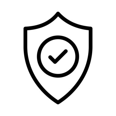 Kalkan ince çizgi simgesi