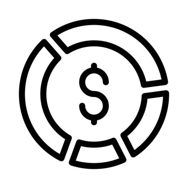 Doları ince çizgi simgesi