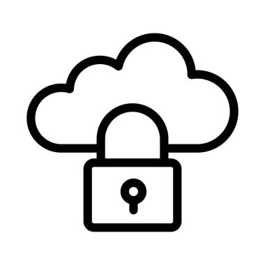 Bulut ince çizgi simgesi