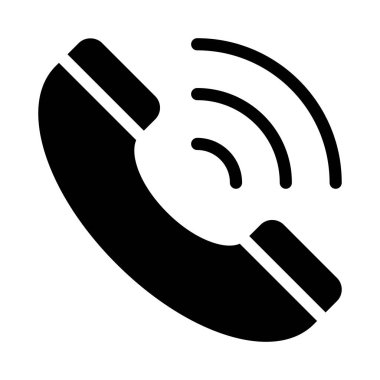 düz telefon glif simge vektör