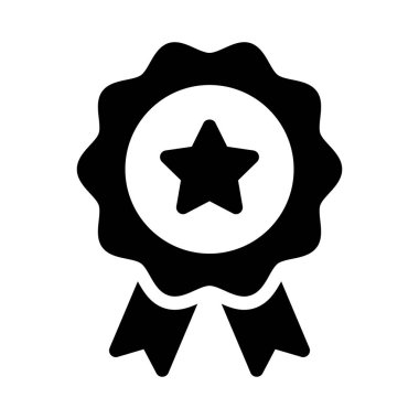 madalya glyph düz vektör simgesi