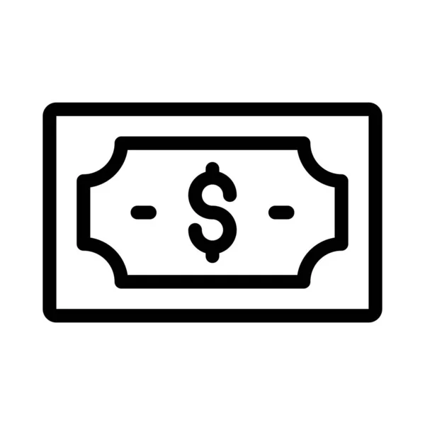 Het Pictogram Dunne Lijn Cash — Stockvector