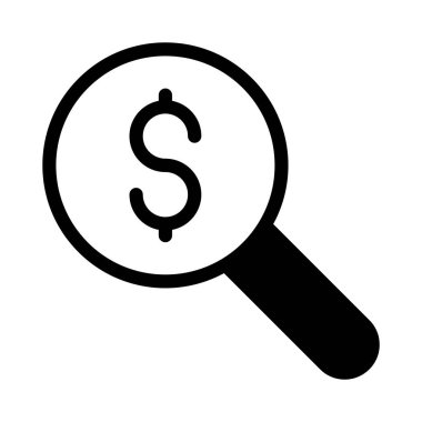 Arama glif düz vektör simgesi